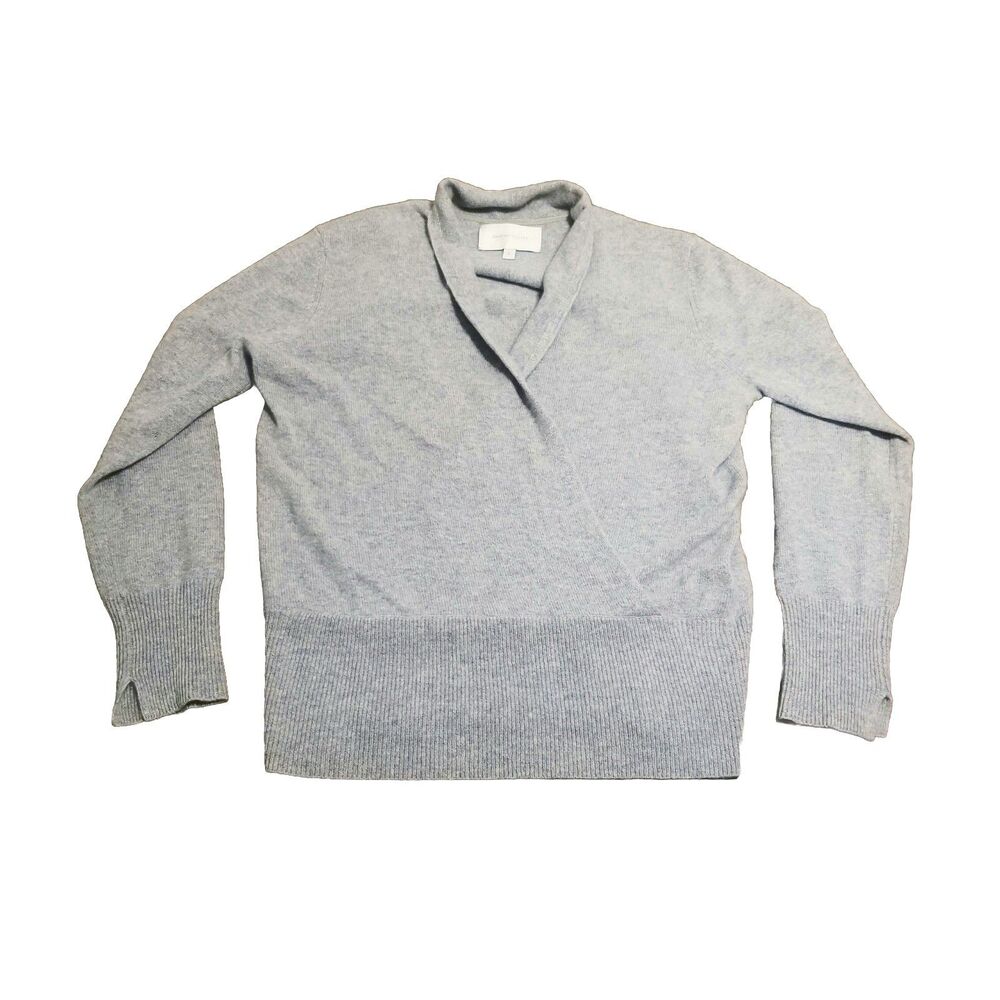 Brochu Walker Wrap Sweater Women's Size Large 100% Cashmere V-Neck Phinneas